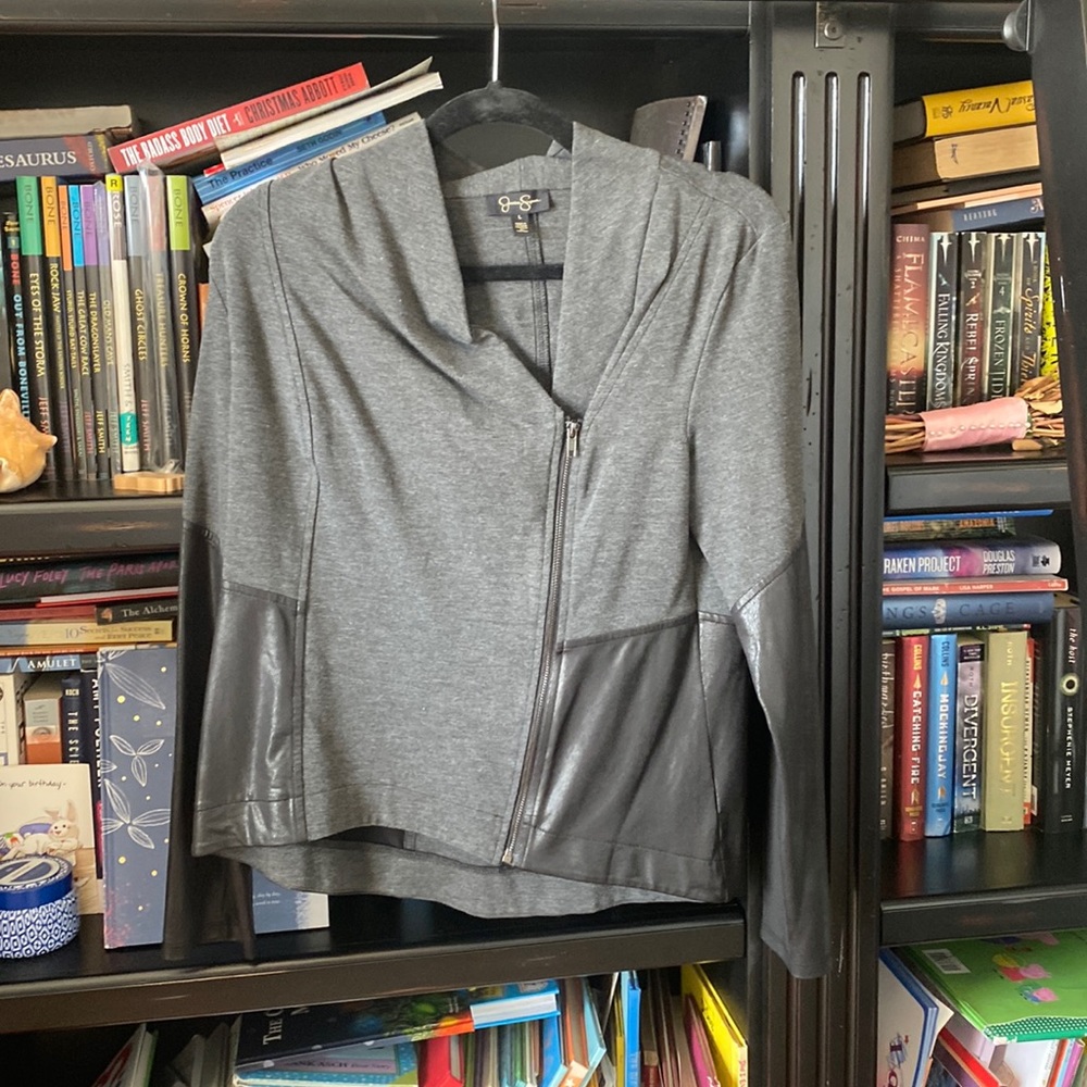 Jessica Simpson Faux Leather & Jersey Jacket